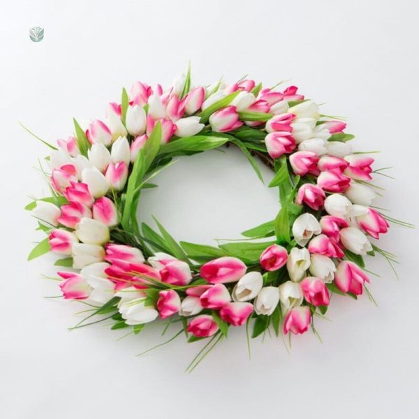 Couronne de Tulipes pour décoration saisonnière