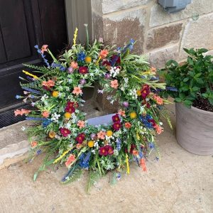 Couronne de fleurs séchées artisanale