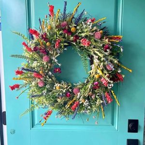Couronne florale en fleurs séchées naturelles