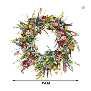 Accessoire déco : couronne de fleurs séchées