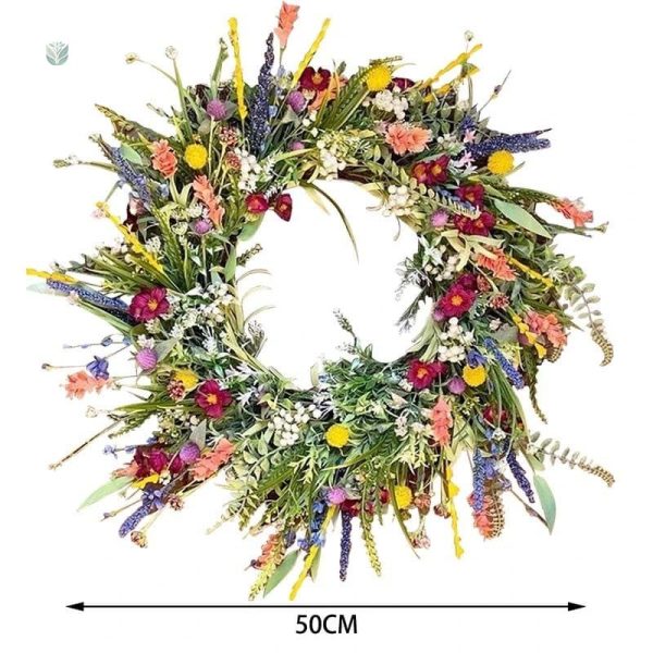Couronne décorative en fleurs séchées élégantes