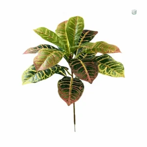 Grand Croton artificiel aux feuilles colorées