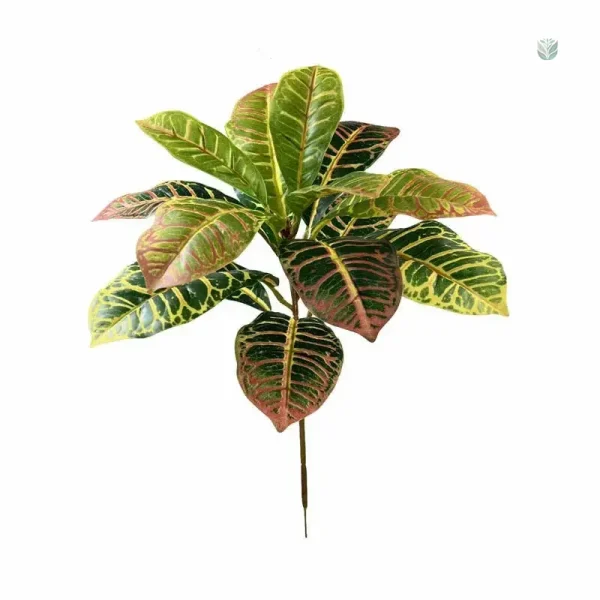 Grand Croton artificiel aux feuilles colorées