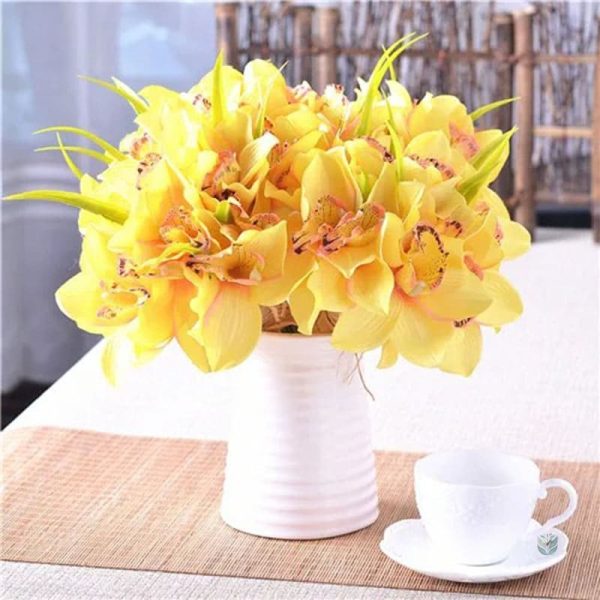 Bouquet de Cymbidium en fleurs artificielles