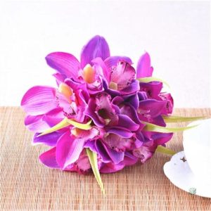 Fleurs Cymbidium synthétiques pour intérieur stylé