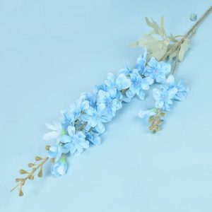 Bouquet Delphinium en fleurs synthétiques, look réaliste