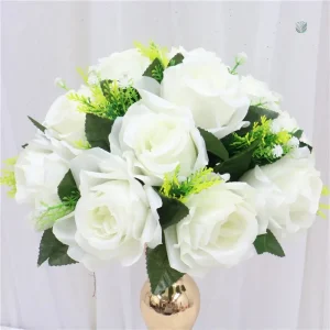 Demi boule de fleurs artificielles, look frais et naturel