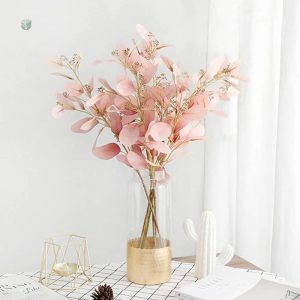 Eucalyptus artificiel rose décoratif