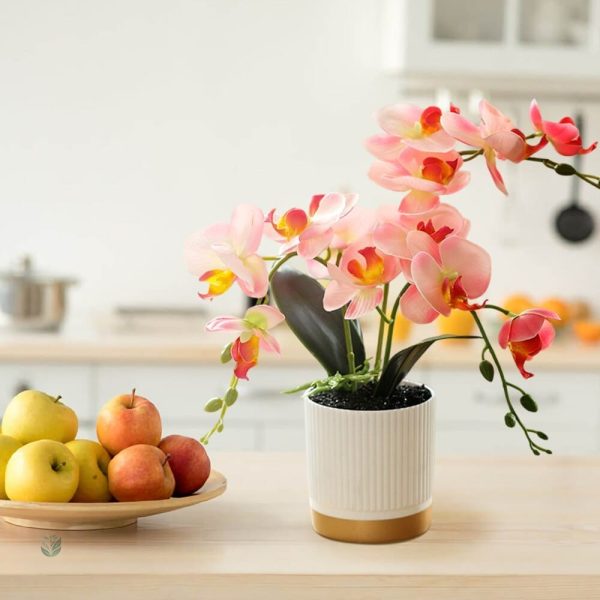 Fausse orchidée élégante en décoration intérieure