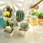 Faux cactus en pot décoratif pour intérieur
