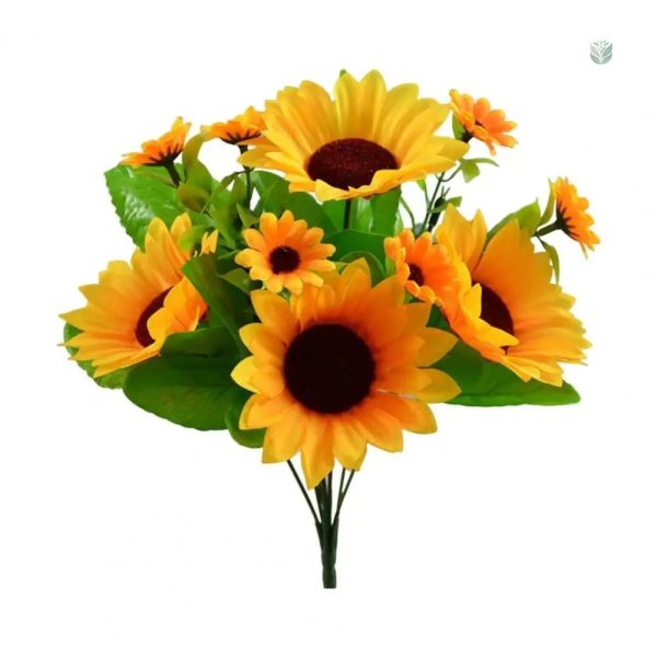 Fleur en plastique tournesol, éclat et couleur vive