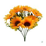 Décoration florale pas cher, faux tournesol lumineux