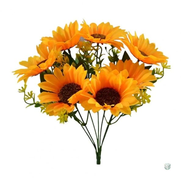 Décoration florale pas cher, faux tournesol lumineux