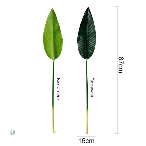 Décoration tropicale avec feuilles de bananier artificielles