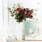 Rose artificielle décorative en tissu durable