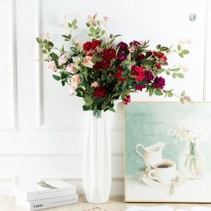 Rose artificielle décorative en tissu durable