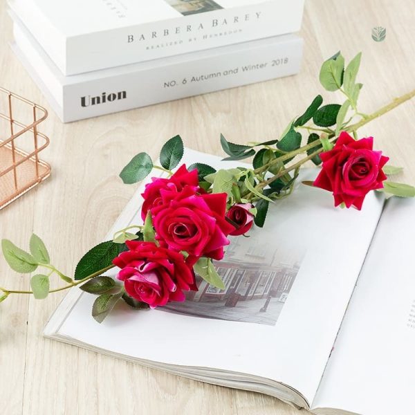 Rose synthétique pour décoration intérieure