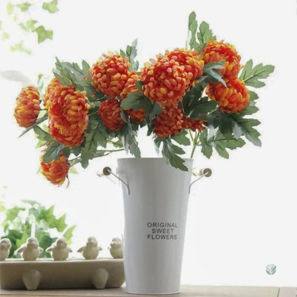 Chrysanthème décoratif en fleurs synthétiques