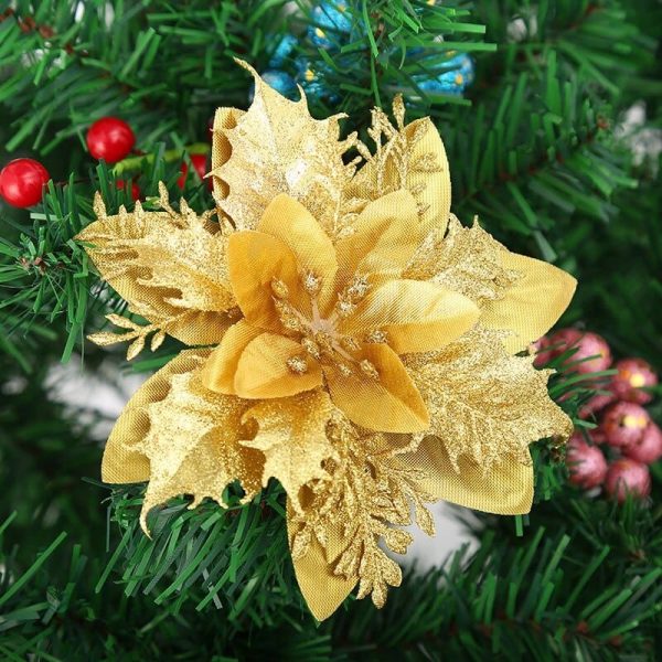 Fleur de Noël à paillettes pour un éclat festif