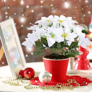Poinsettia artificielle pour décoration festive élégante