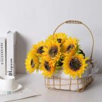 Fleur artificielle jaune, idéale pour la décoration intérieure