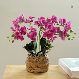 Fleur d'orchidée synthétique, idéale pour décoration intérieure