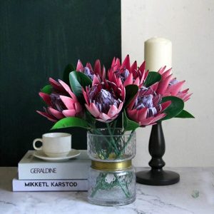 Fleur Protea artificielle en couleur vibrante