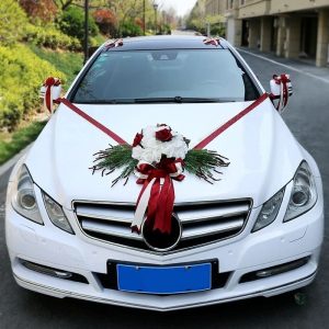 Fleur voiture mariage champêtre décorative