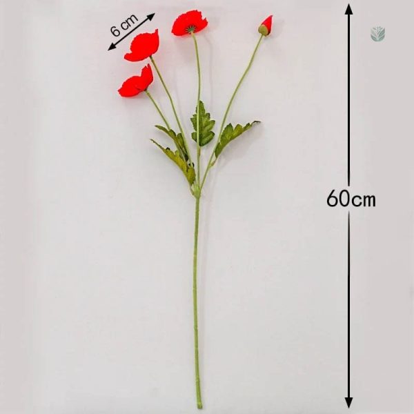 Coquelicots en imitation pour ornements divers