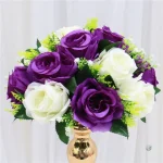 Centre de table avec fleurs artificielles pour mariage
