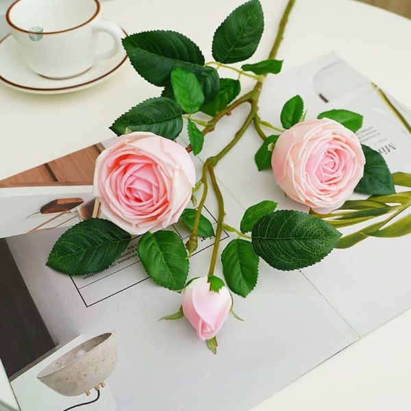 Fleurs artificielles roses réalistes pour décoration intérieure