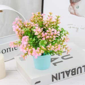 Roses en pot, fleurs artificielles pour intérieur