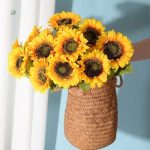 Fleurs Artificielles Tournesol en pot décoratif