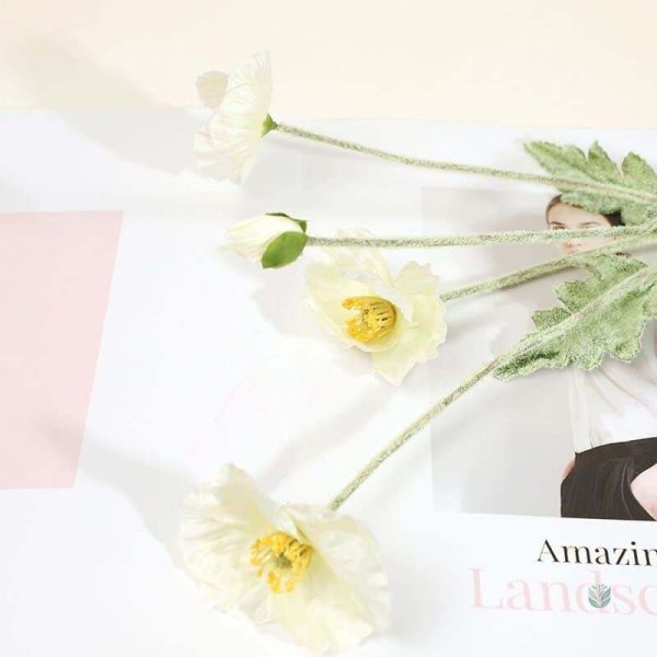 Fleurs de pavot en tissu, ajout artistique pour la maison