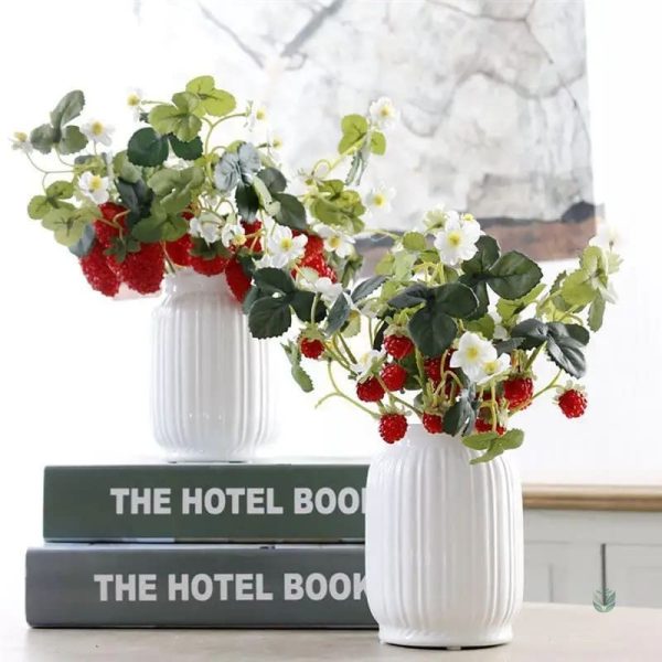 Fleurs Fraises Artificielles en bouquet décoratif