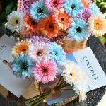 Gerbera artificielle colorée pour décoration intérieure