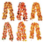 Guirlande de feuilles d'érable artificielles décoratives