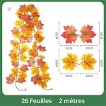 Décoration intérieure en guirlande de feuilles d'érable
