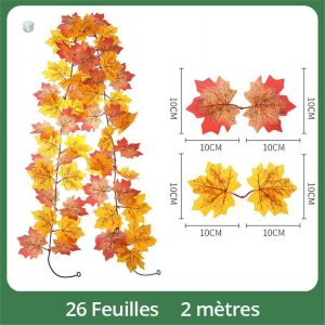 Décoration intérieure en guirlande de feuilles d'érable