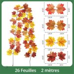 Feuilles d'érable artificielles pour décoration saisonnière