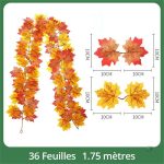 Guirlande décorative avec feuillage d'érable coloré