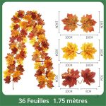 Accessoire de décoration en guirlande de feuilles d'érable