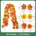 Guirlande de feuilles d'érable pour ambiance automnale