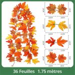 Plantes artificielles : guirlande de feuilles d'érable