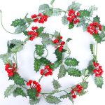 Plantes artificielles : guirlande de houx pour Noël