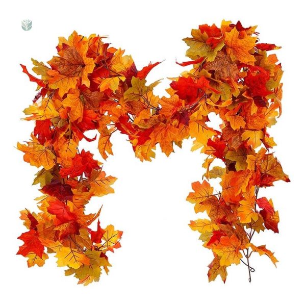 Guirlande feuilles d'érable décorative en plastique