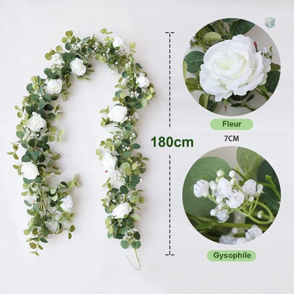 Décoration florale artificielle blanche, élégante et moderne