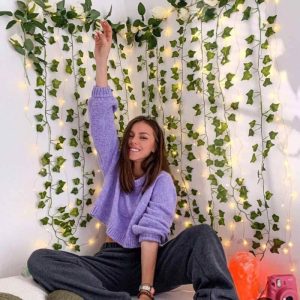 Guirlande de lierre artificiel avec éclairage LED