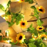 Guirlande lumineuse fleurs artificielles décoratives