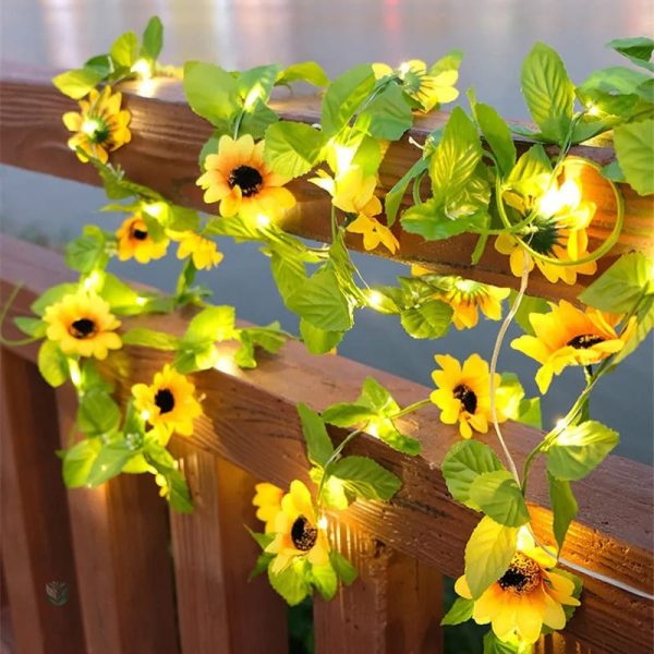 Guirlande à LED avec motif floral élégant